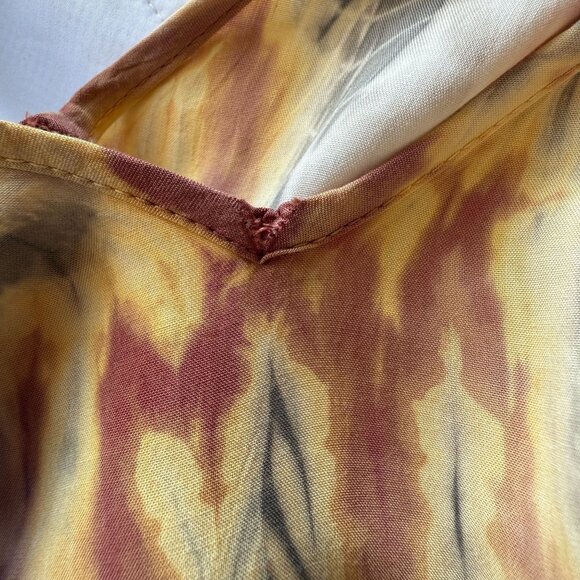 The Odells Womens Tie-Dye Maxi Dress Rayon Beige Multicolor Relaxed Boho Style M - Picture 5 of 5